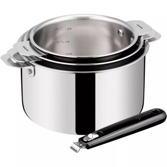 Set de 3 casseroles Esperta triply avec poign&eacute;e Amovible